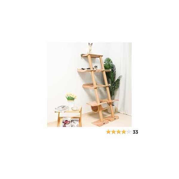 Wall Mounted Cat Tree with Scratching Post and Hammock J77746