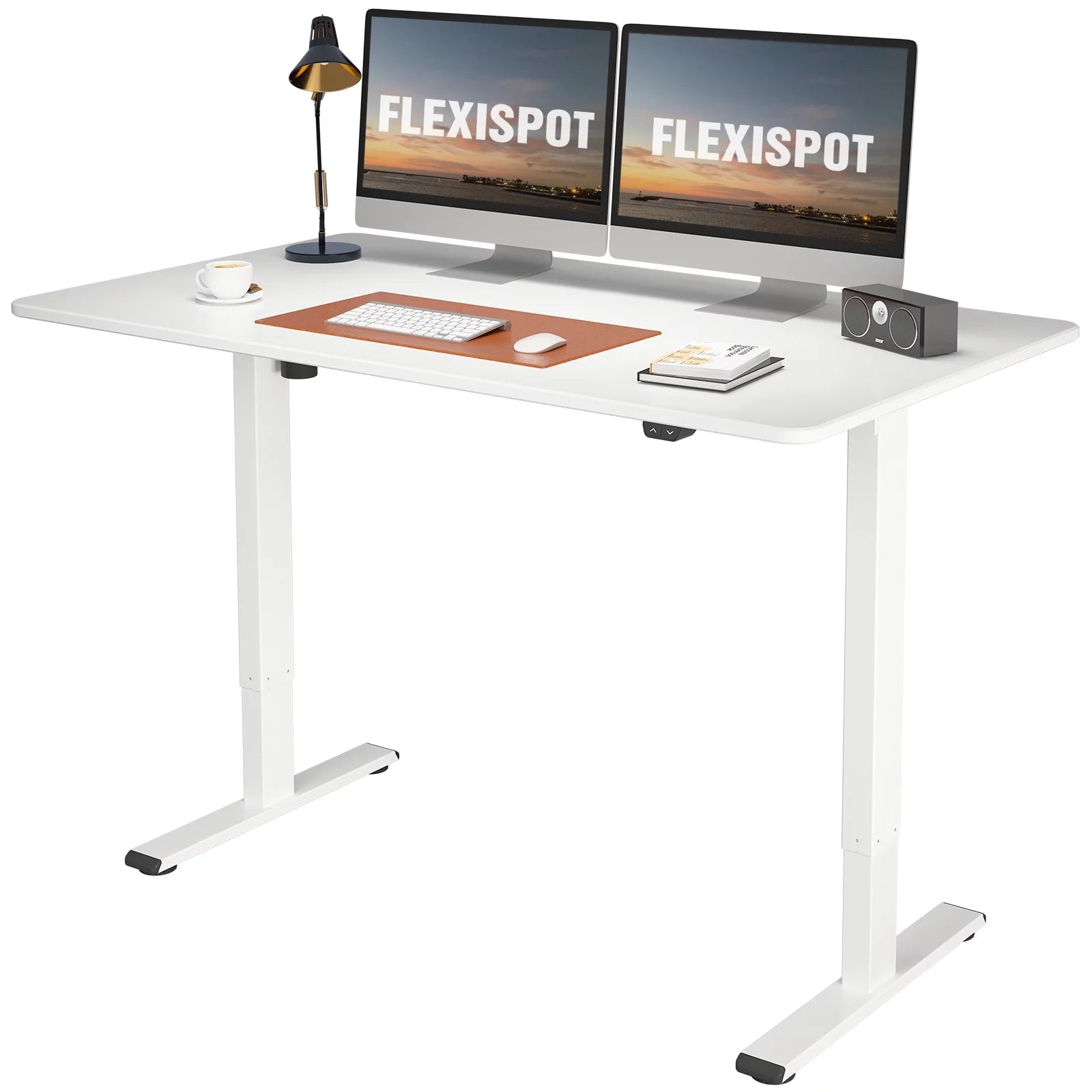 FlexiSpot 55"x28" Ergonomic Home Office Electric Height Adjustable Desk White Computer Standing Desk