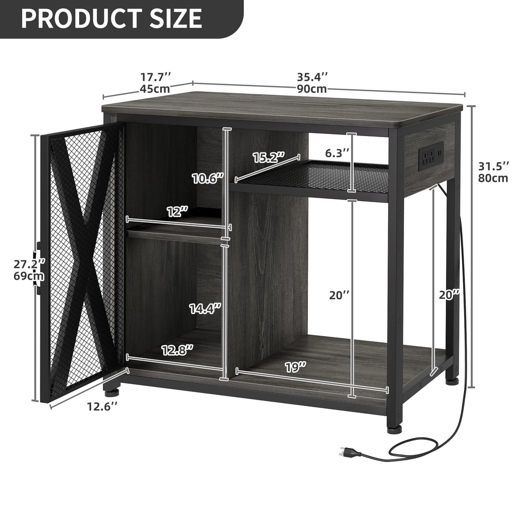 Metal Aquarium Stand with Power Outlets and LED Light for 40-50 Gallon Tank I7698
