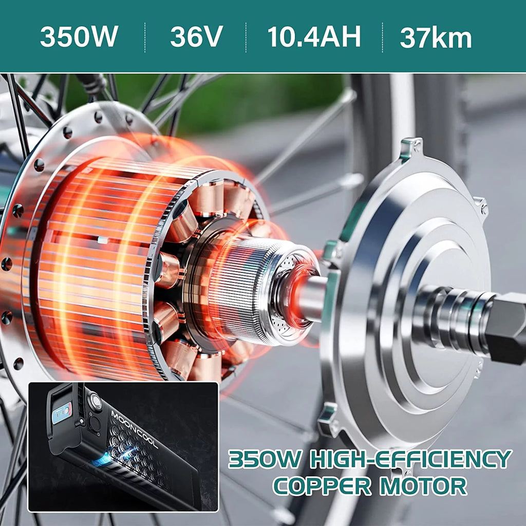 350W Electric Trike 7-Speed 3-Wheel Bicycle for Adults with Rear Basket A845073