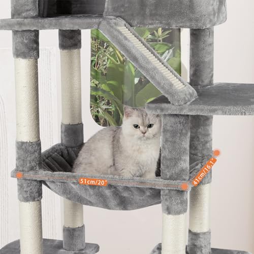 Large Cat Tree for Indoor Cats with Scratching Posts, Beige T81270