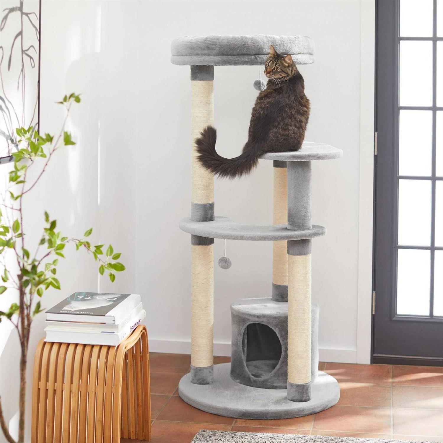 Heavy Duty Faux Fur Cat Tree Condo N369