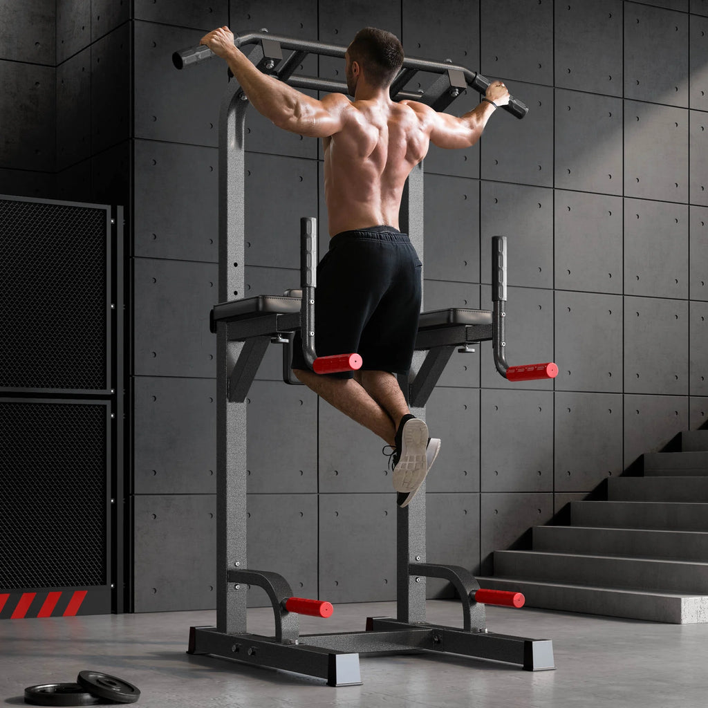 Power Tower Dip Station Pull Up Bar Stand with Adjustable Height R971