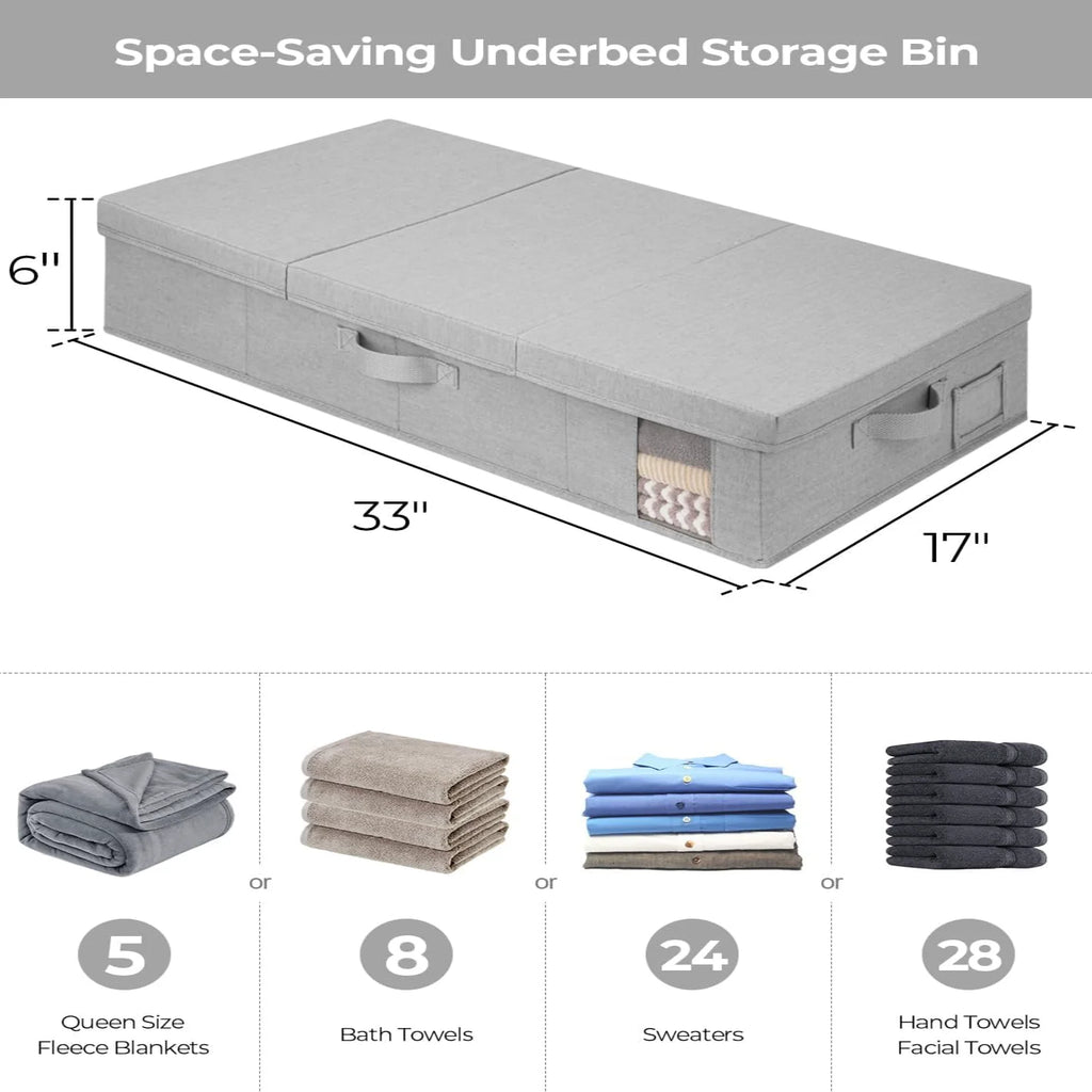 Under Bed Storage Bins with Lids and Handles Z58849