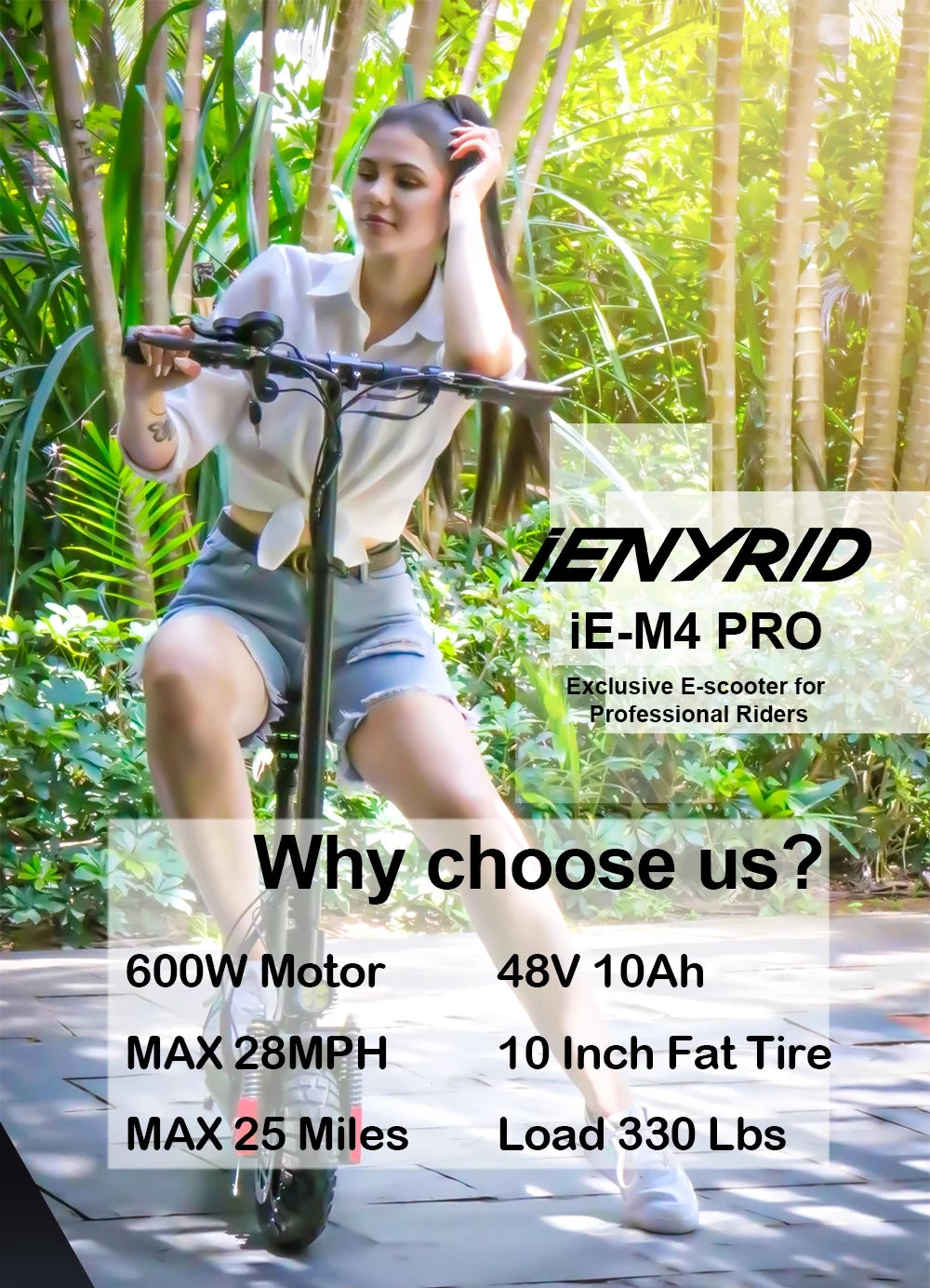 Electric Scooter 28 mph, 25 Miles Range, 700W, 10" Tires, Foldable J207