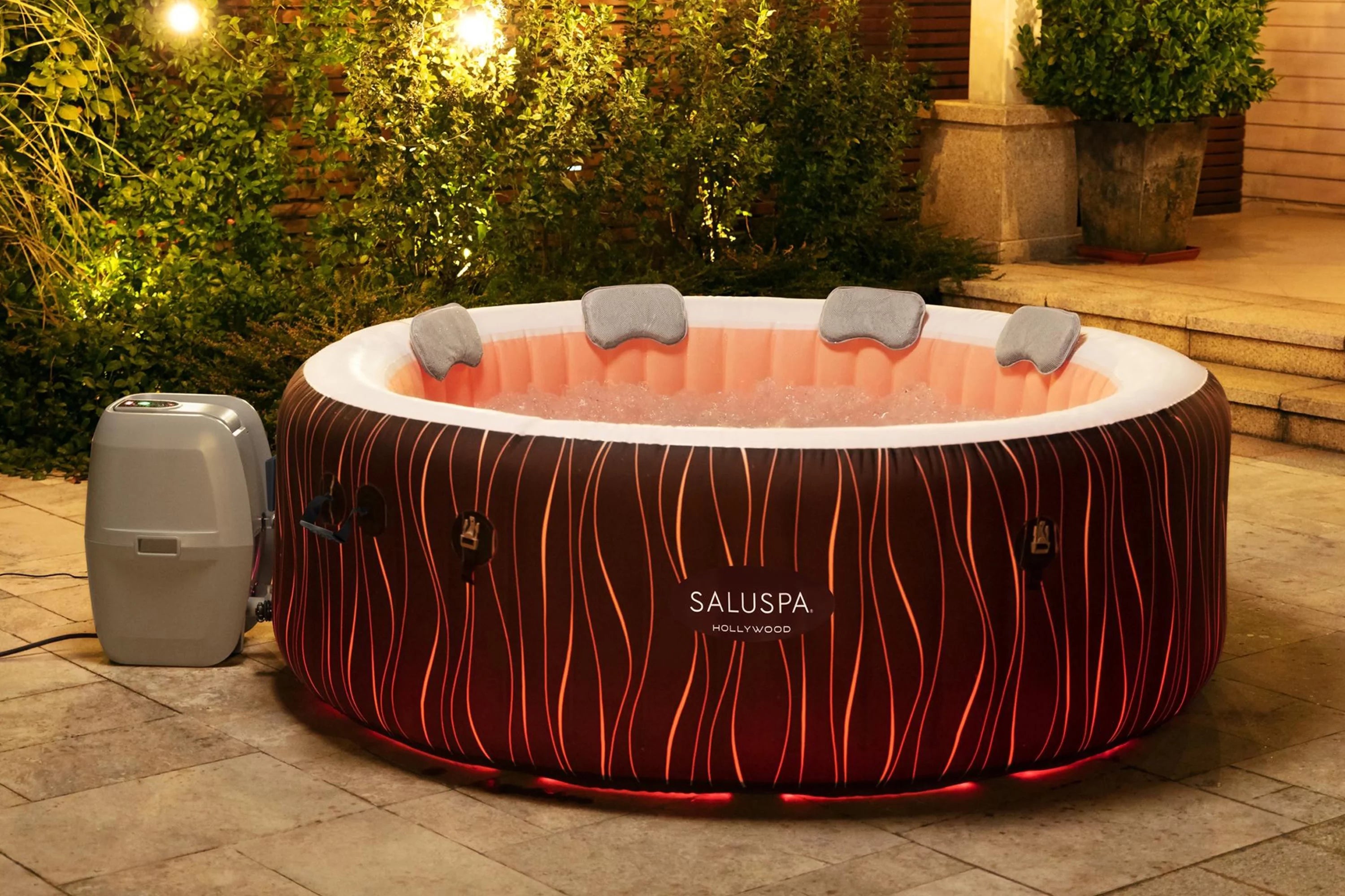 Inflatable Hot Tub with LED Lights, 104°F Max A613621
