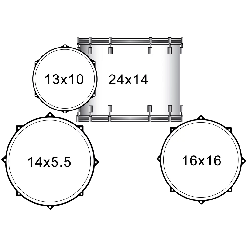 4-Piece Drum Shell Pack with 24" Bass Drum, White Oyster V572357