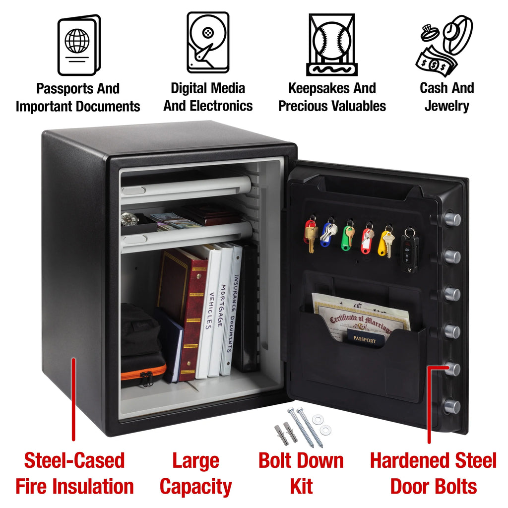 Water and Fire-Resistant Safe with Digital Keypad Lock, 2.0 cu. ft. N1435