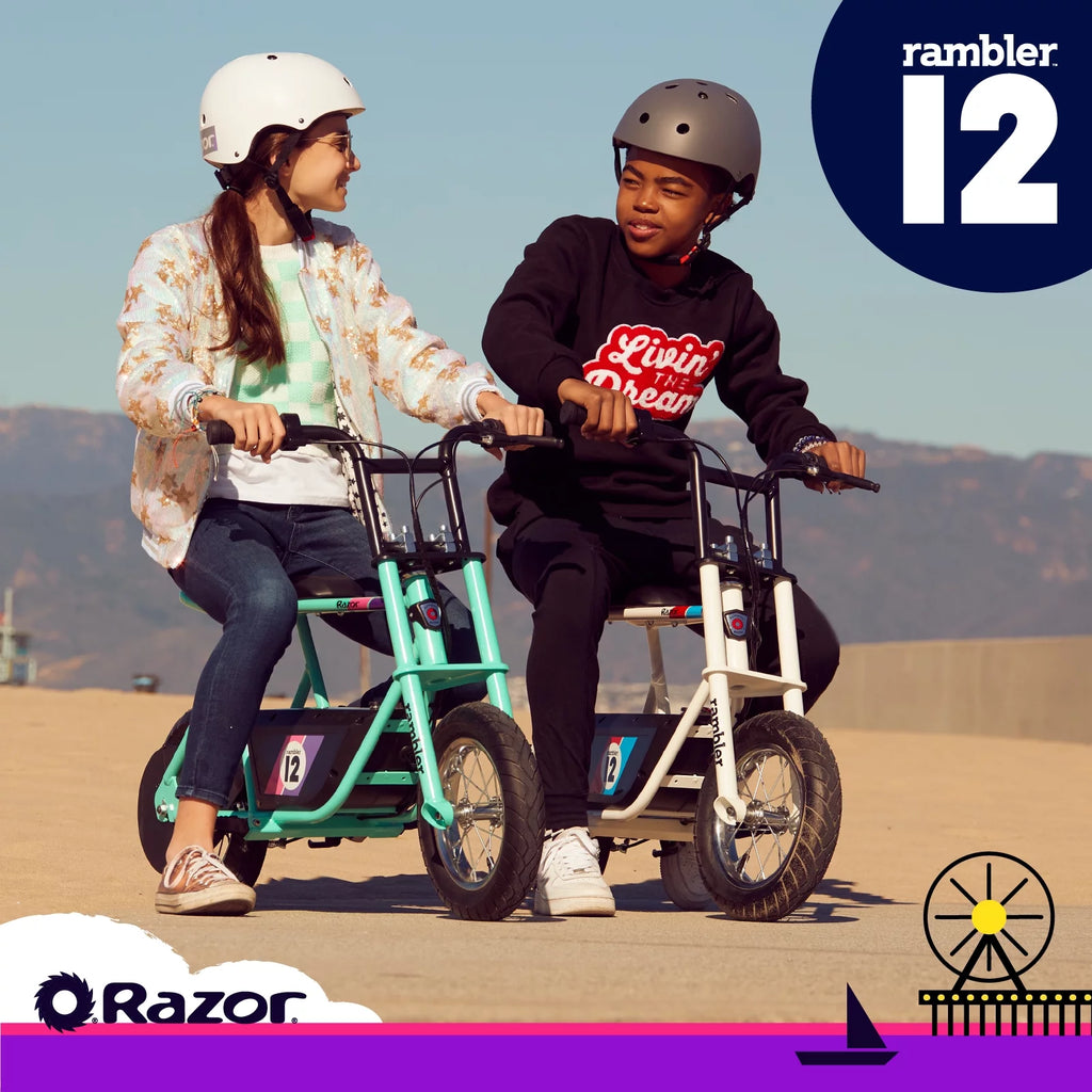 12 Seated Electric Scooter White 14 mph 12 Air-Filled Tires for Teens I13871