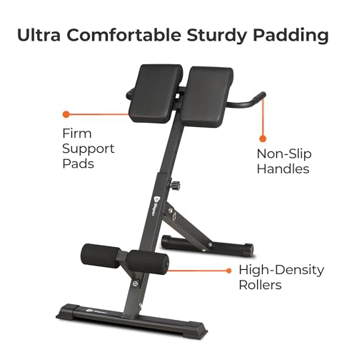Roman Chair Hyperextension Bench for Glute, Hamstring and Lower Back D68631