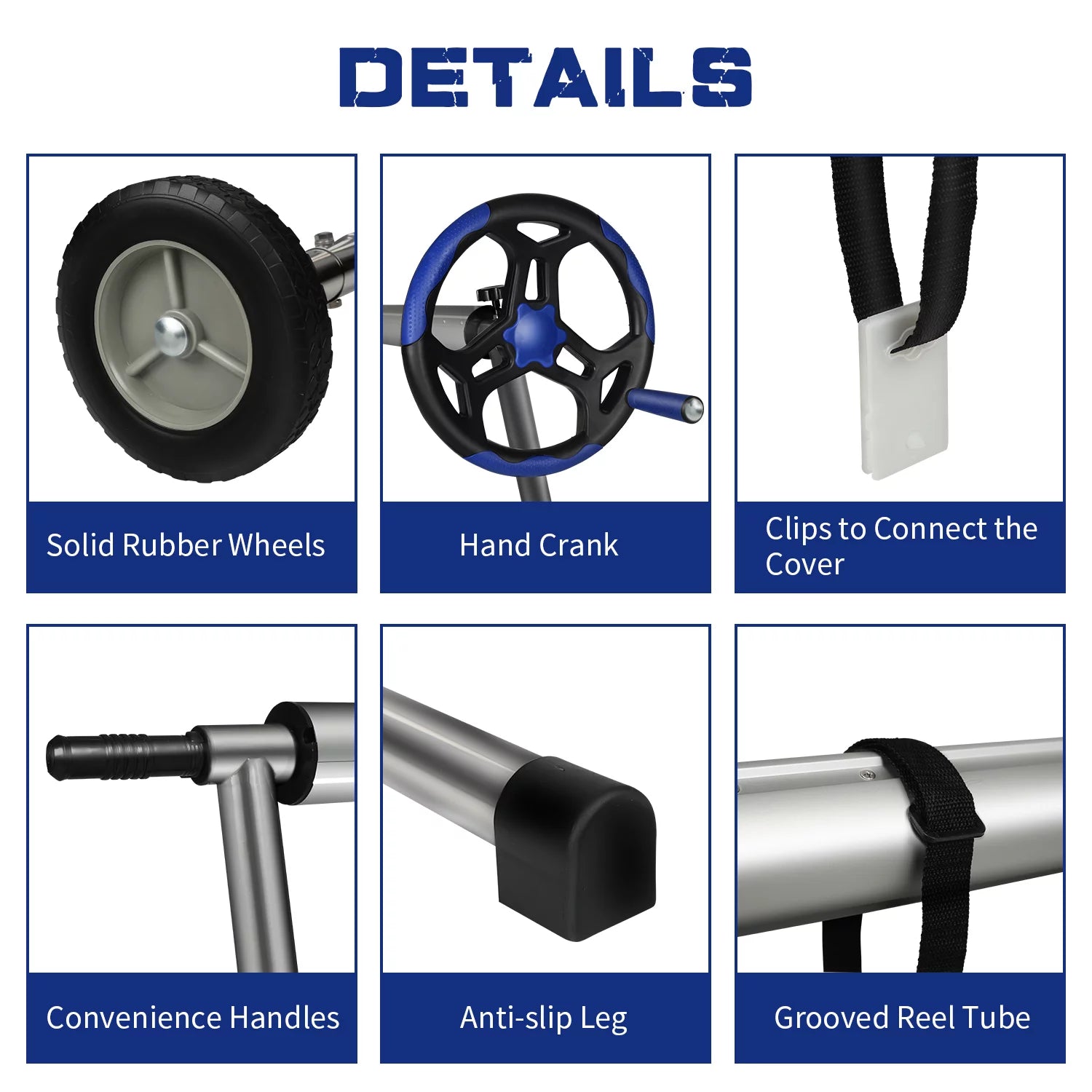 20 ft Aluminum Pool Cover Reel Set for Inground Swimming Pool K204