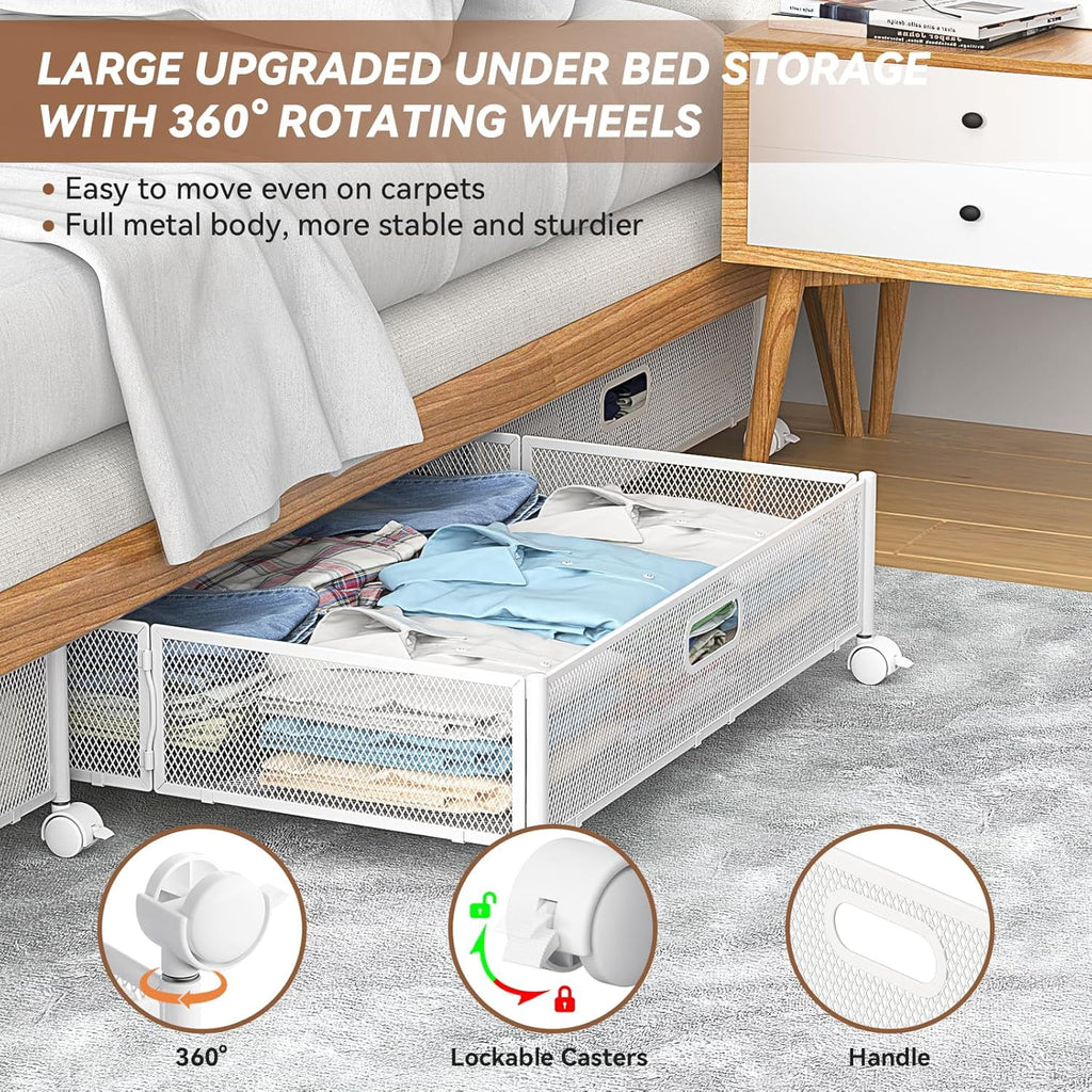 Under Bed Storage Containers with Wheels, 2 Pack N61701