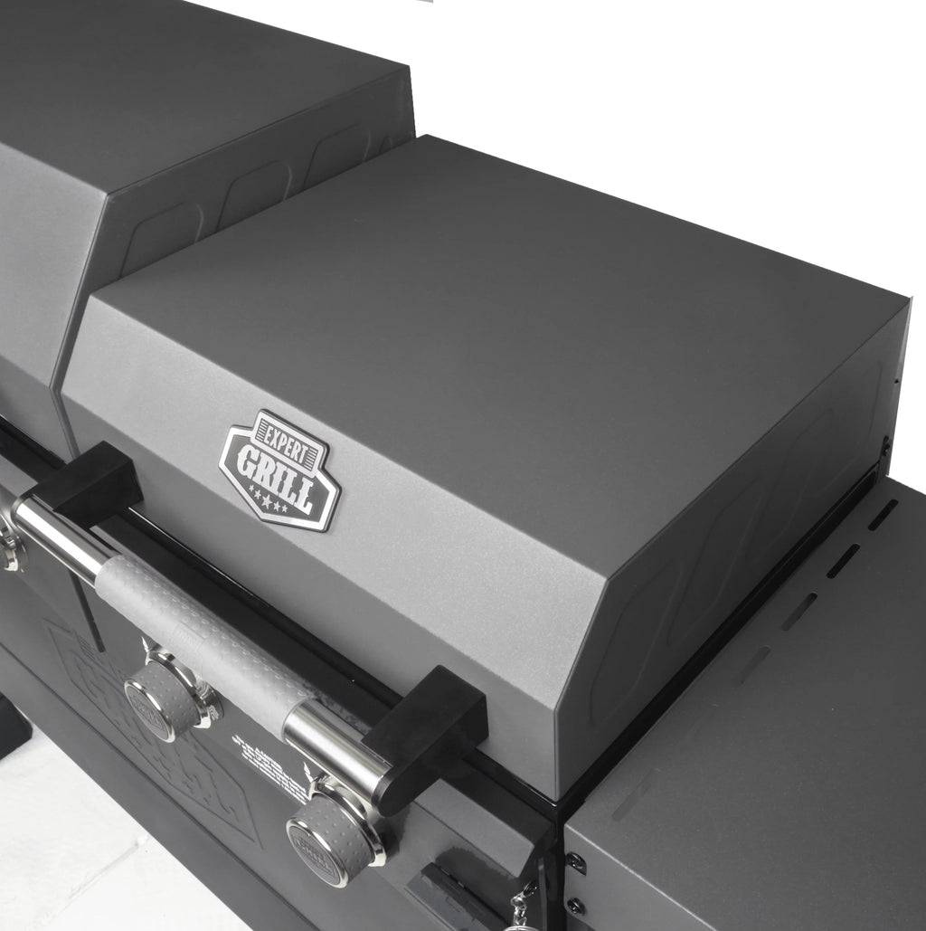 5 Burner Propane Gas Grill and Griddle, Black R371540