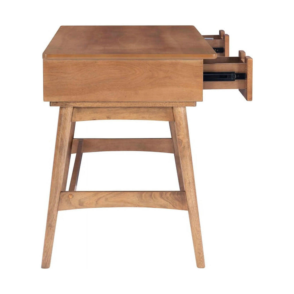 Rattan Wood Desk with Drawers K656