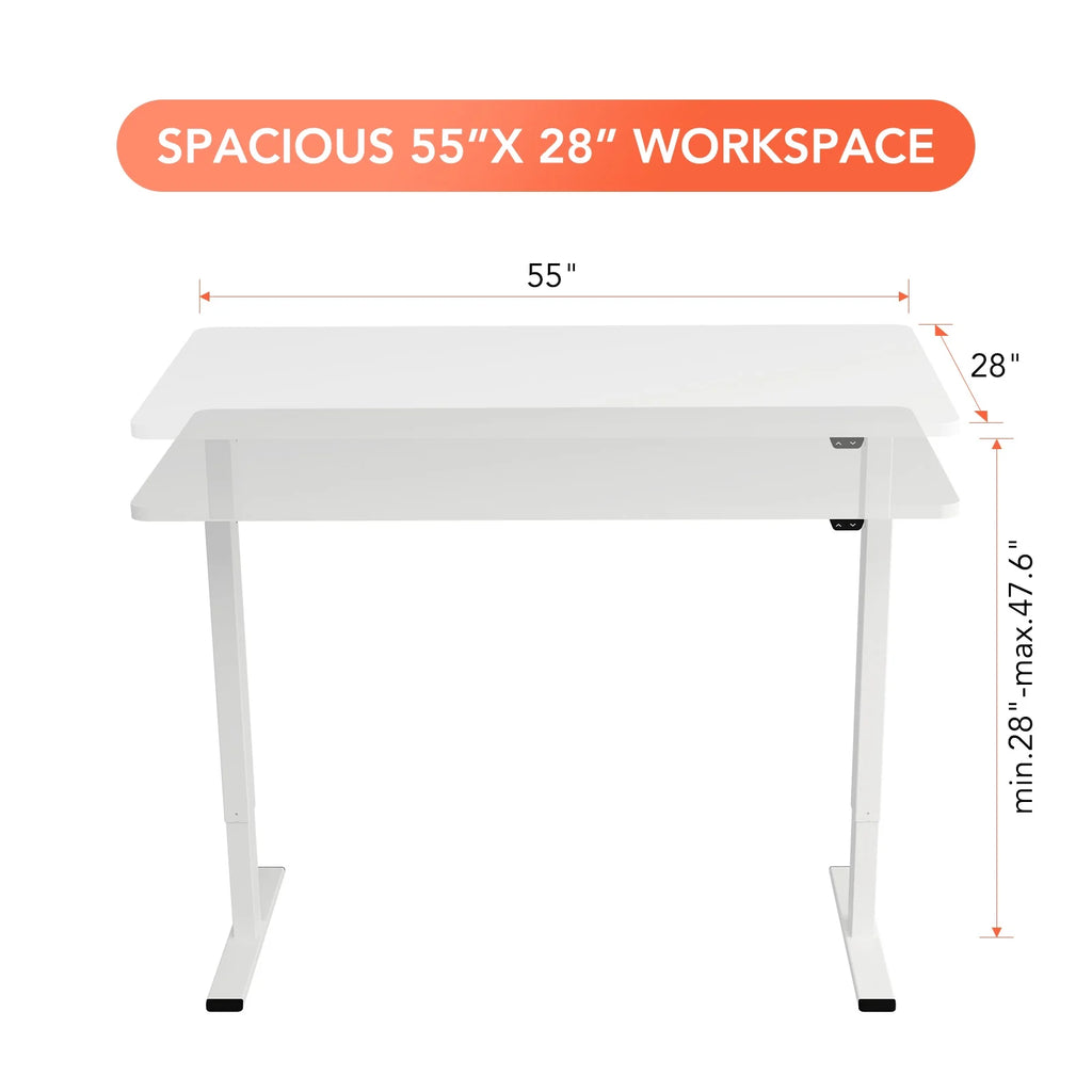 Electric Height Adjustable Desk 55x28 White H14300
