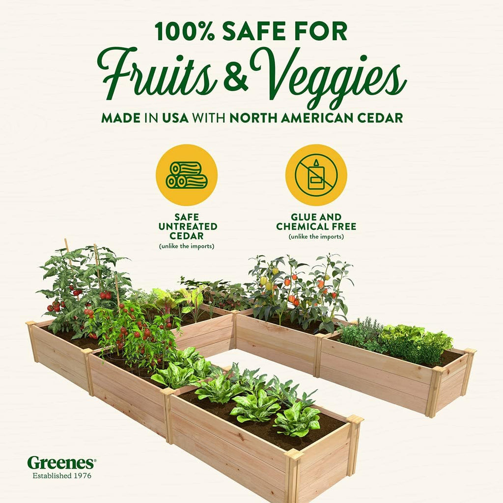 Cedar Raised Garden Bed, 8' x 12' x 16.5" U-Shaped U1093