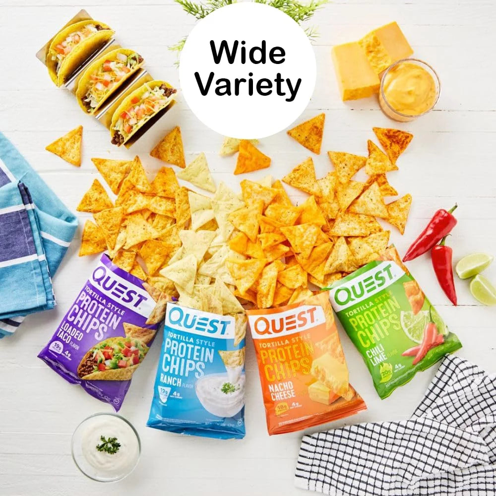 Protein Chips Variety Pack, Assorted Flavors, High Protein Snack, 6 Pack N3046