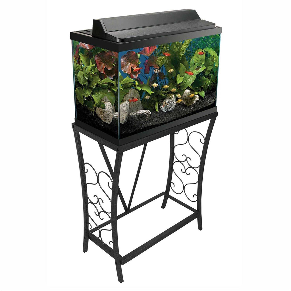 20 Gallon Scroll Aquarium Stand Black Q1119