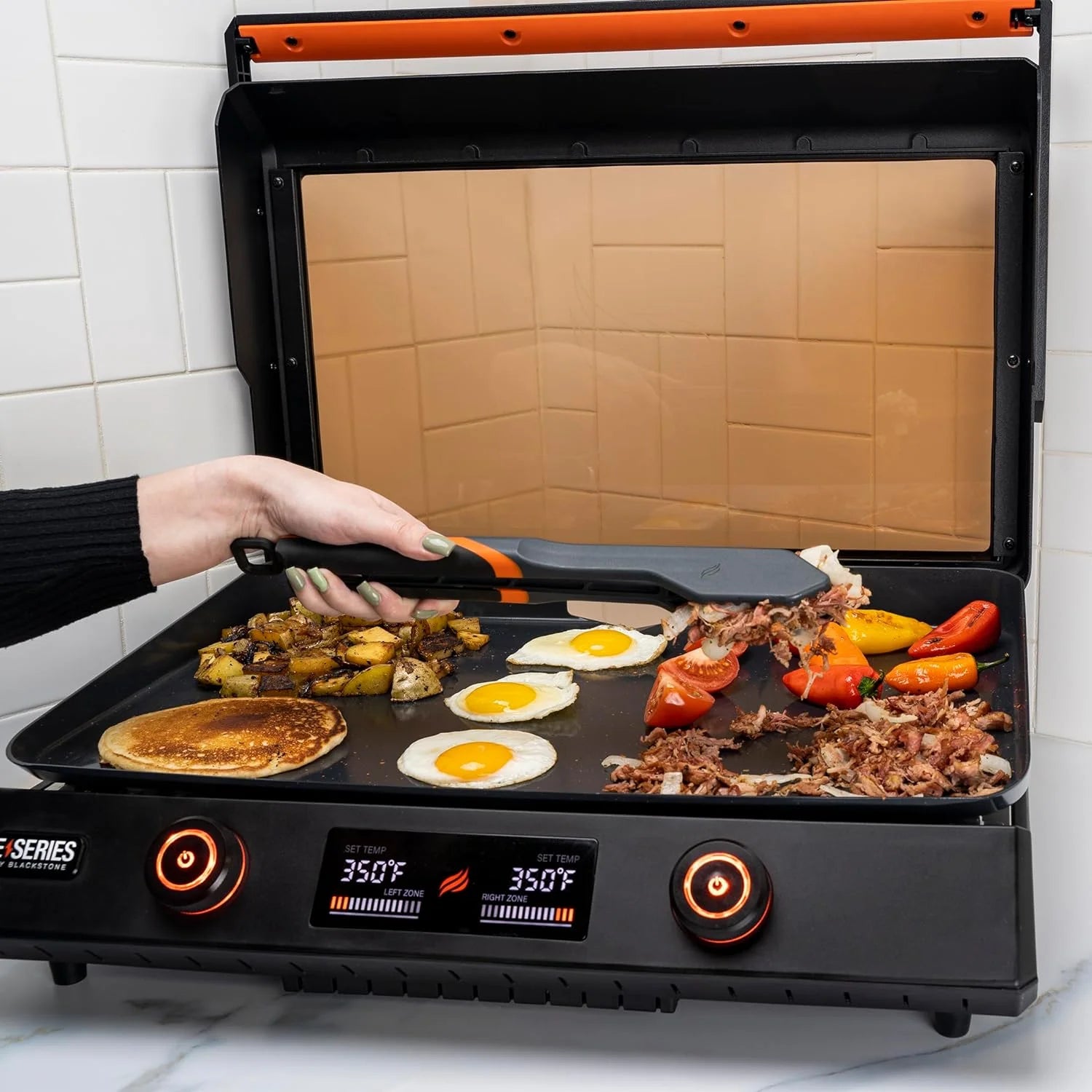 22 Inch Electric Griddle Nonstick with Lid, Tabletop with Accessories and Gloves R3911