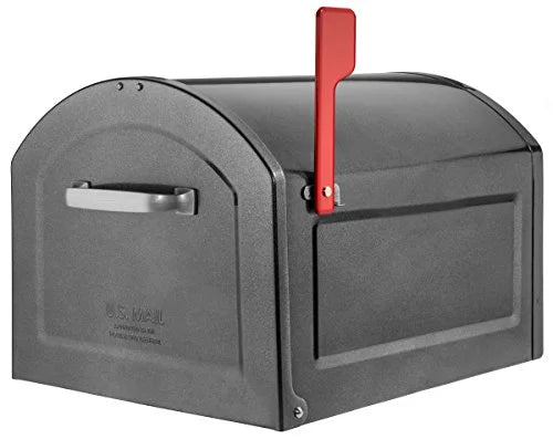 Galvanized Steel Post Mounted Mailbox, Pewter M482376