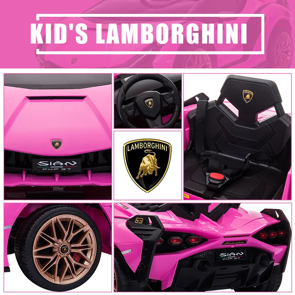Pink Ride On Sports Car with Remote Control, 12V Electric Battery Powered Toy for Kids P8161