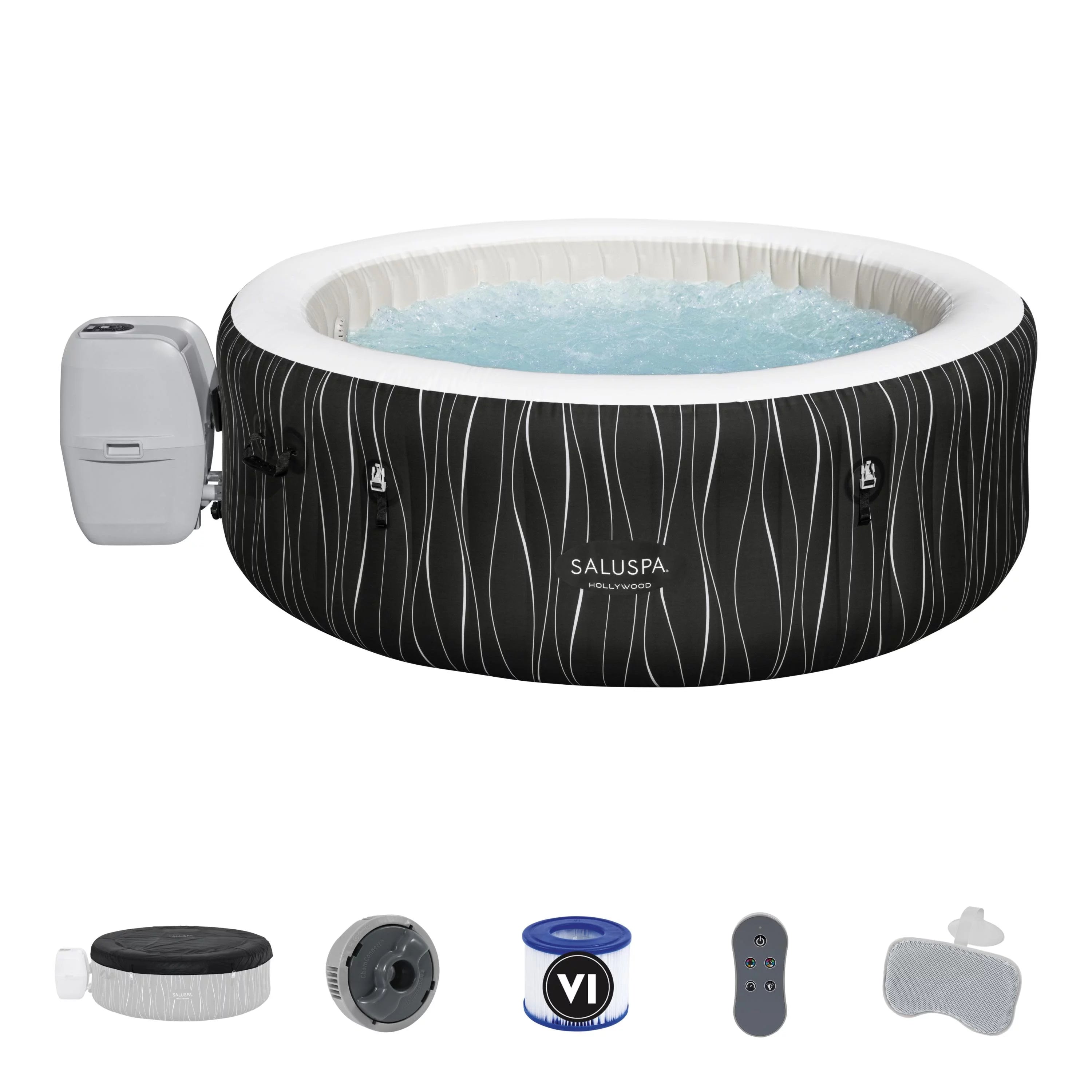 Inflatable Hot Tub with LED Lights, 104°F Max A613621