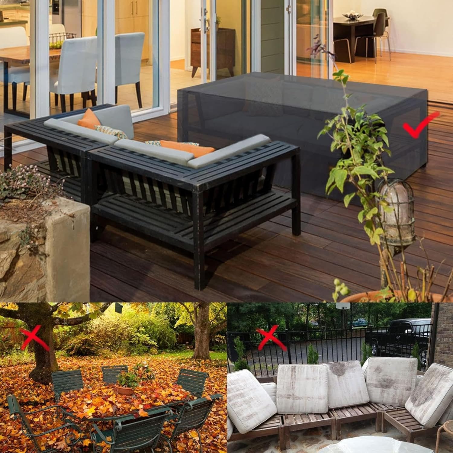 Outdoor Sofa Cover Waterproof Heavy Duty 600D for Sectional Set W925