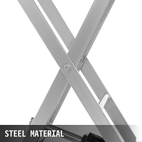 Hydraulic Scissor Lift Cart, 500 lbs Capacity, 28.5-Inch Lifting Height, Manual Foot Pump W486