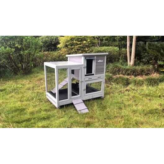 Outdoor Indoor Bunny Hutch with Run S228050