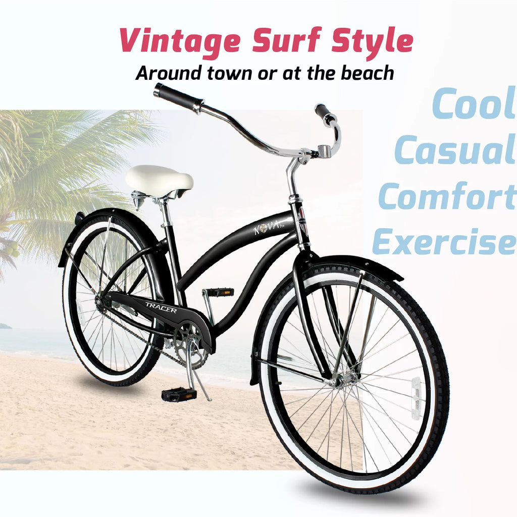 Beach Cruiser Bike for Women, 26 Inch Wheels, 1 Speed Q340