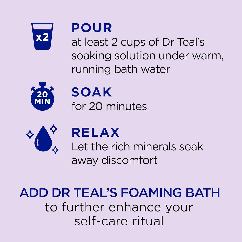 Epsom Salt Soaking Solution and Foaming Bath Combo Pack, Lavender J14544