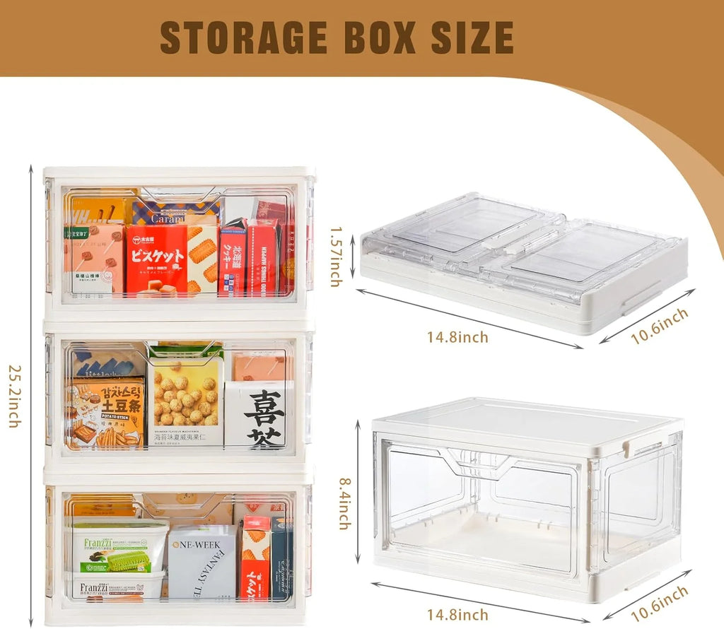 Stackable Clear Plastic Storage Bins with Lids G80963
