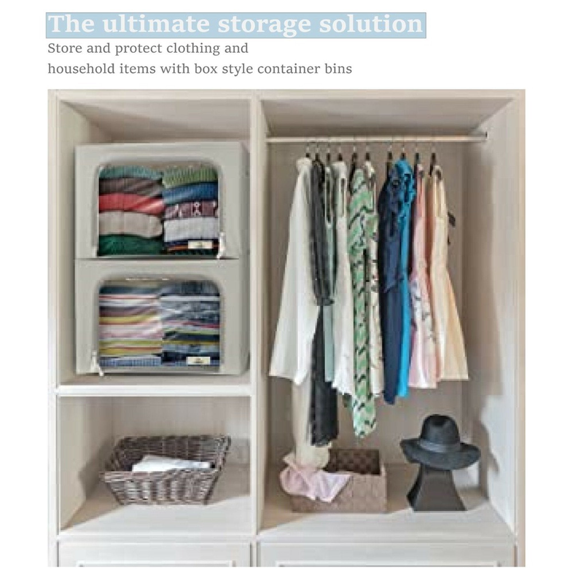 Stackable Clothes & Blanket Storage Bags - Underbed & Closet Organizer (2-Pack) U2111
