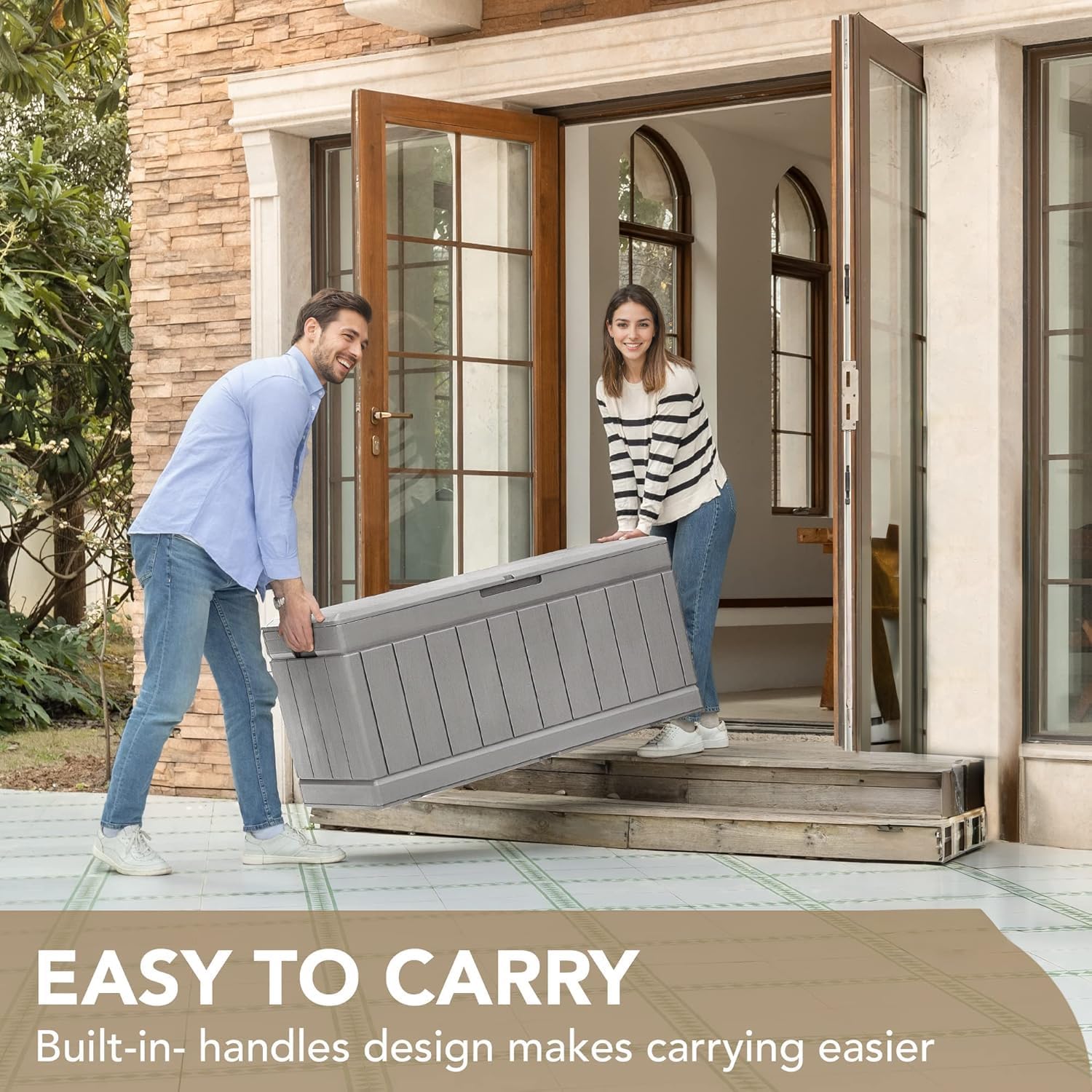Outdoor Storage Box for Patio Cushions, Waterproof, Lockable V59499