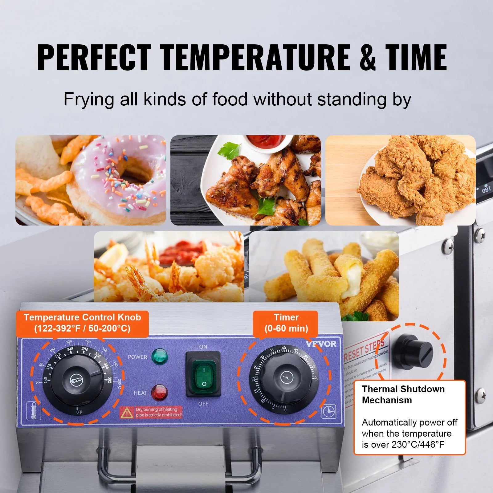 Commercial Electric Deep Fryer, Dual Tanks 3000W Countertop H866