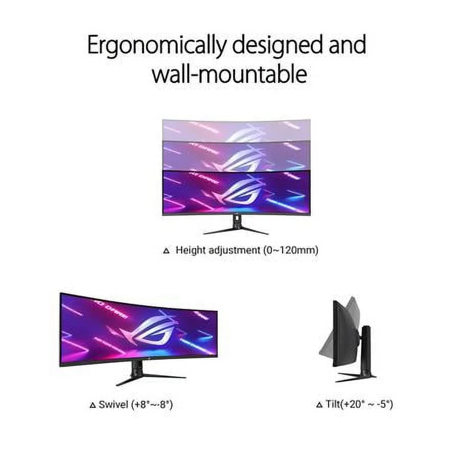 49" Ultra-wide Curved HDR Gaming Monitor, Dual QHD 165Hz O458