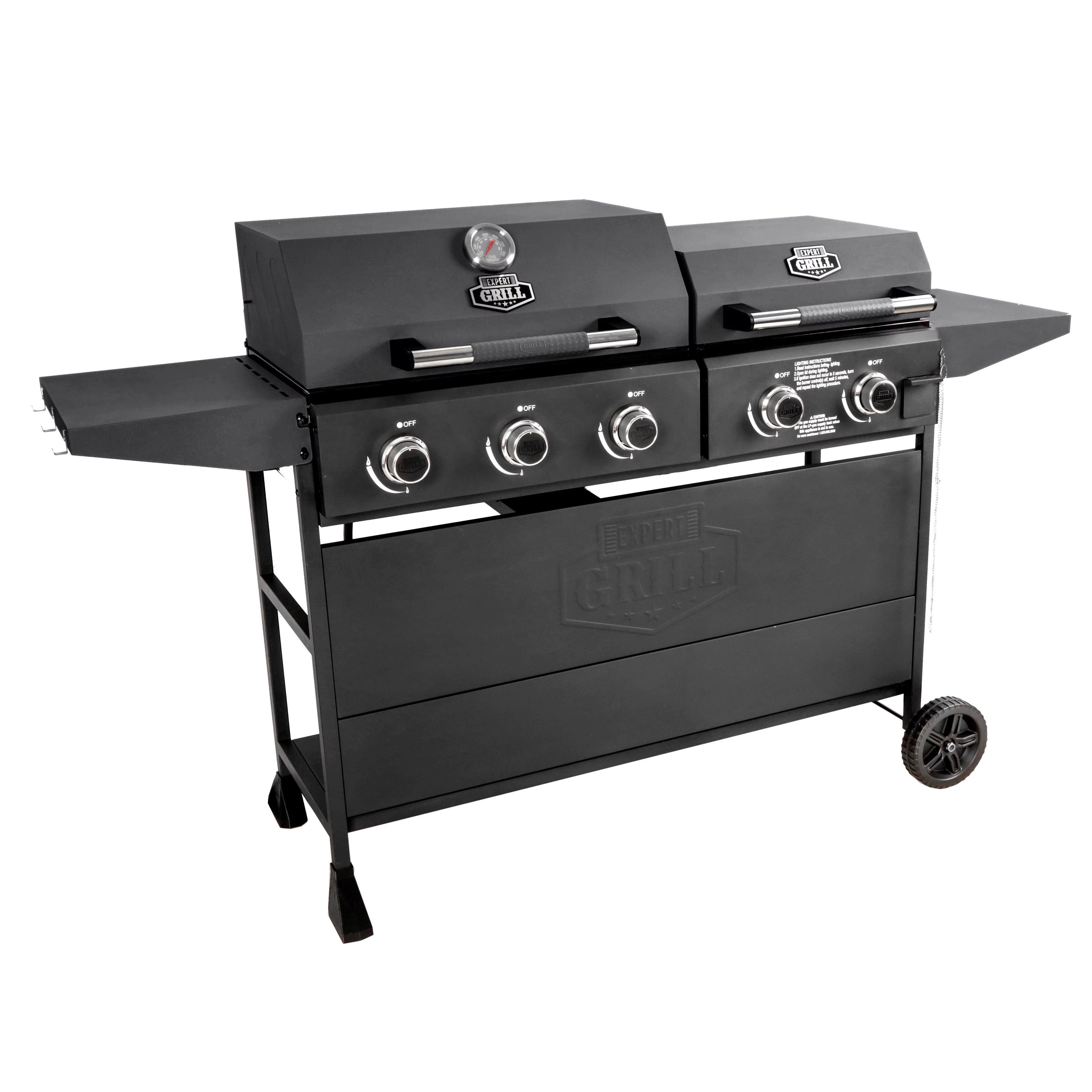 5 Burner Propane Gas Grill and Griddle, Black R371540