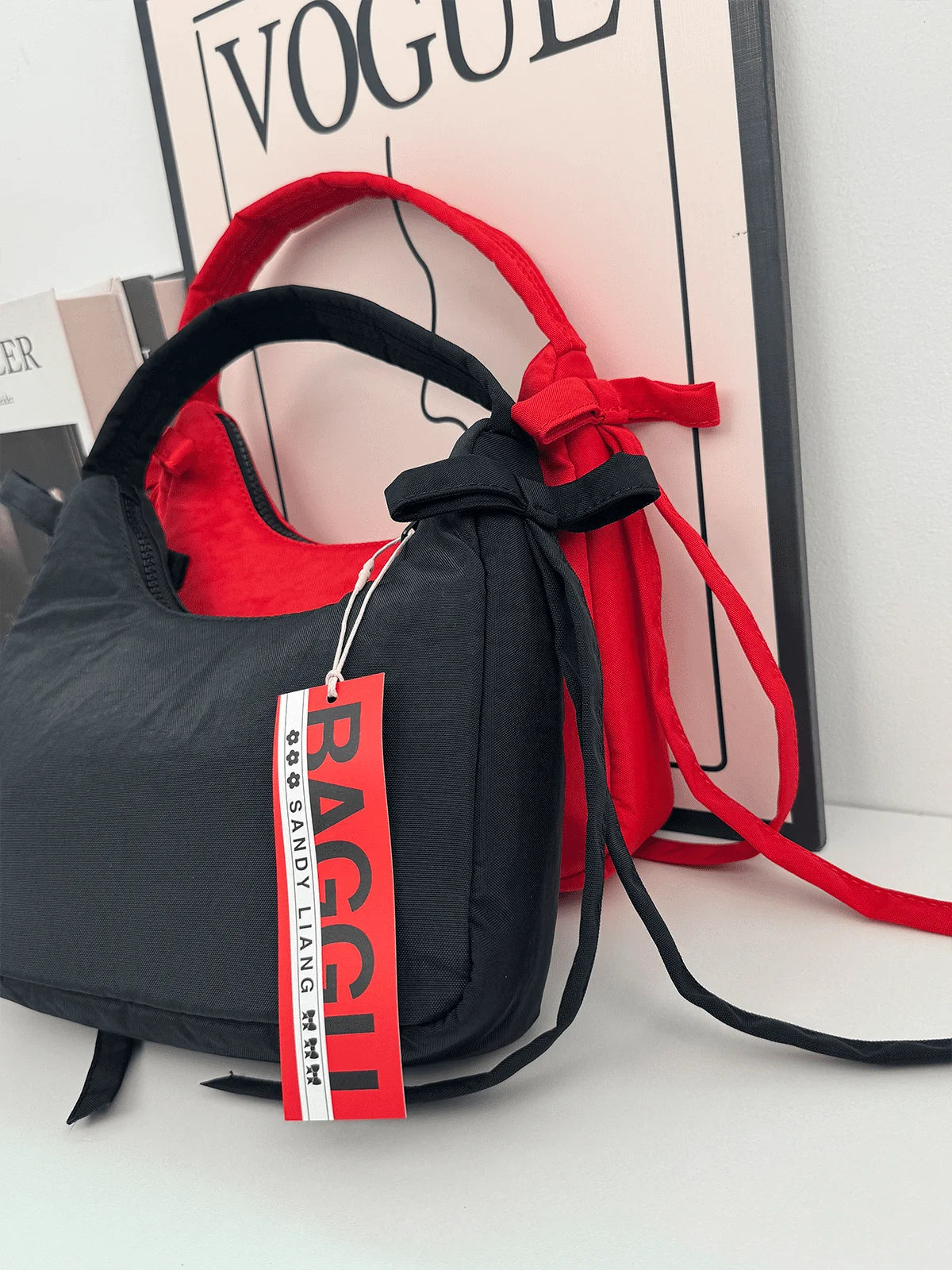 Mini Bow Nylon Handbag D453043