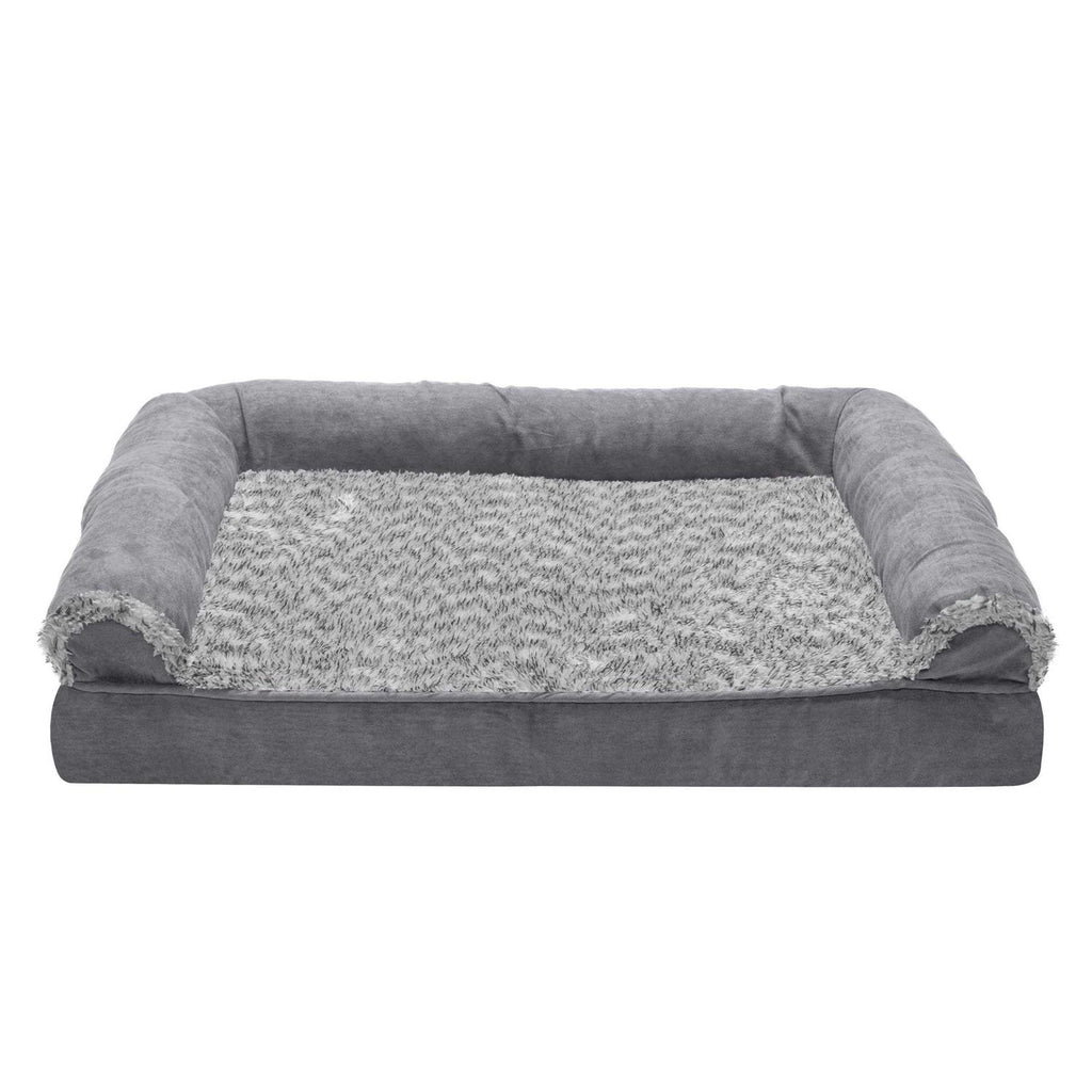 Orthopedic Sofa Dog Bed with Faux Fur Suede X157240