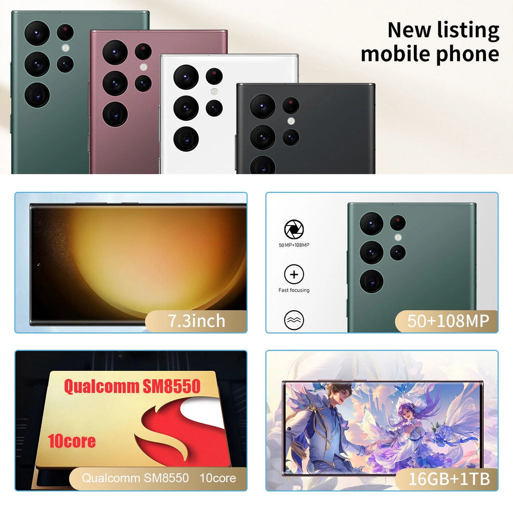 7.3" Smartphone 3GB+64GB Unlocked Android 13 U3079