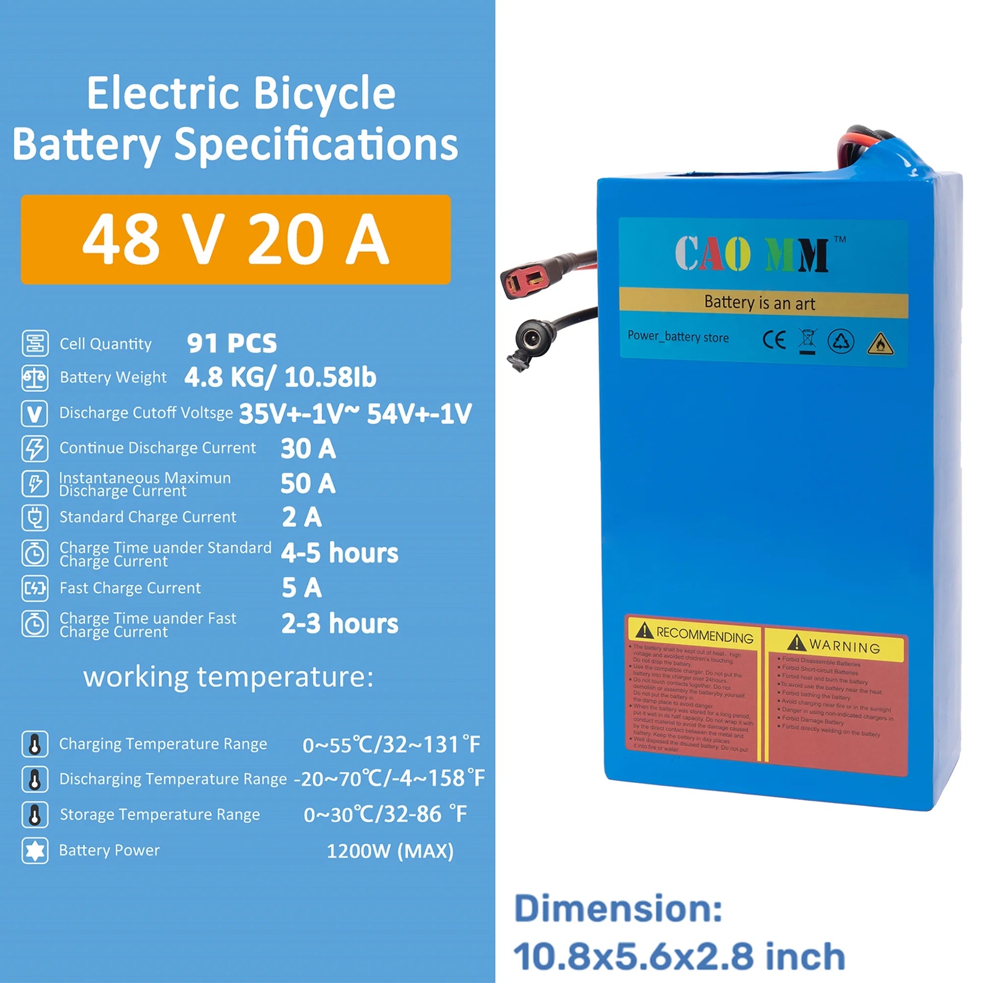 48V 20Ah Lithium Ebike Battery with Charger O86980