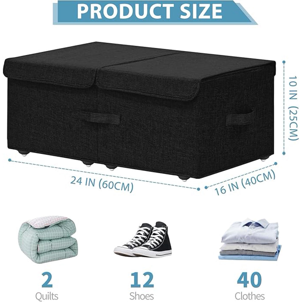 Under Bed Storage Container with Wheels, 2 Pack, Black V31869