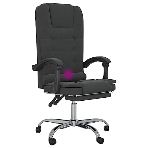 Massage Reclining Office Chair Black Velvet V547