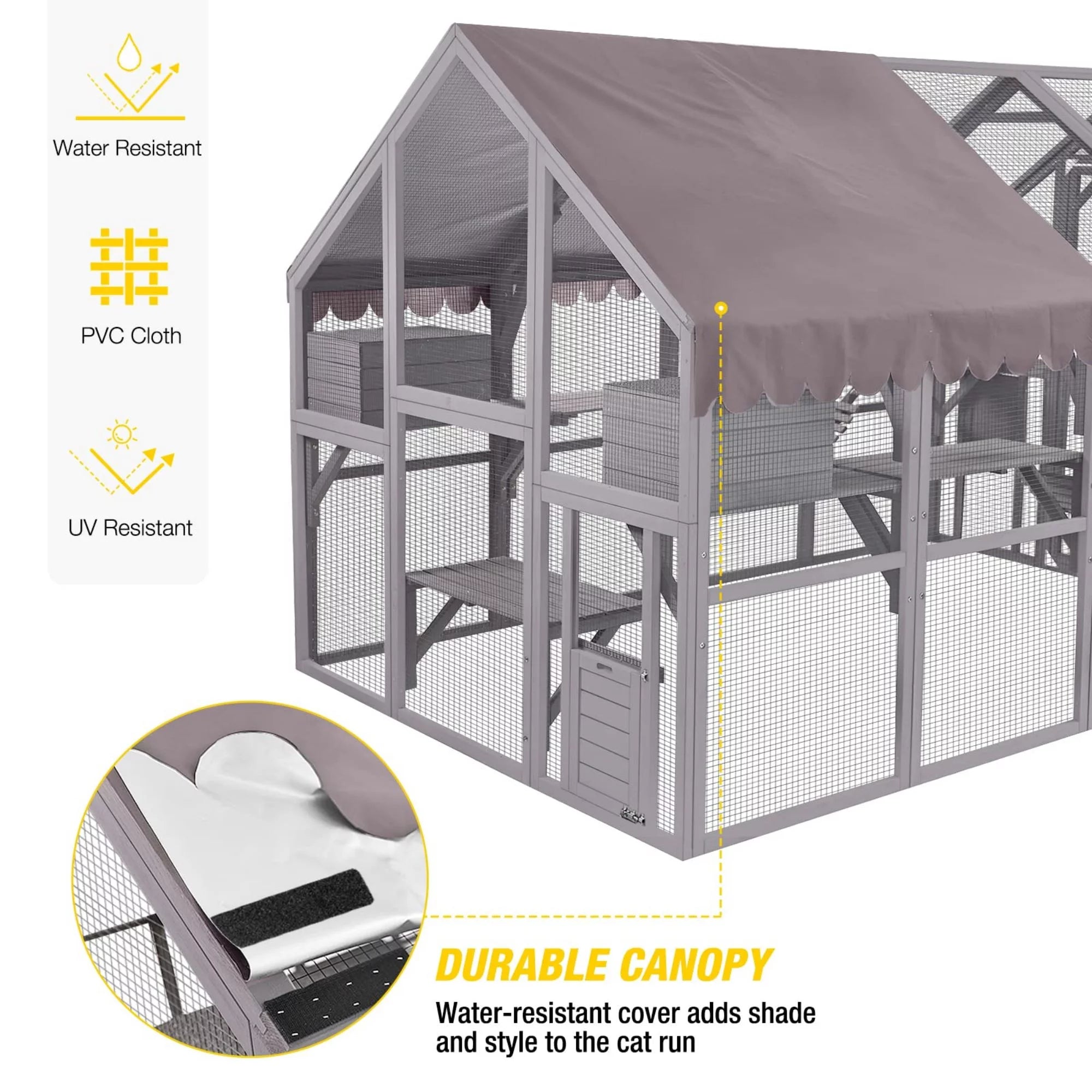 Outdoor Walk-in Catio Enclosure with Bridges and Platforms J984
