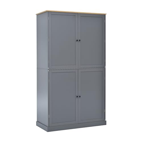 77 inch Kitchen Pantry, Freestanding Tall Cupboard with Shelves and Drawers T79940