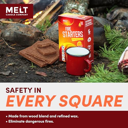 Fire Starter Squares, 160 pcs for Campfire, Grill, Fire Pit, BBQ R55260