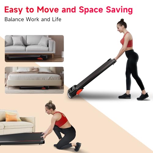 Walking Pad Treadmill with Incline, Under Desk Portable Treadmill with Remote Control U8821