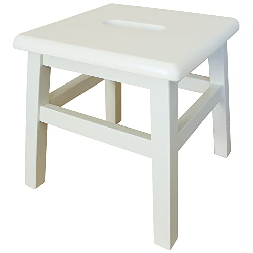 Solid Hardwood Step Stool for Adults and Kids, 12.25 Inches, Unfinished Q950