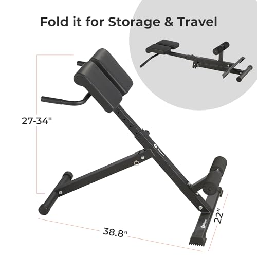 Roman Chair Hyperextension Bench for Glute, Hamstring and Lower Back D68631