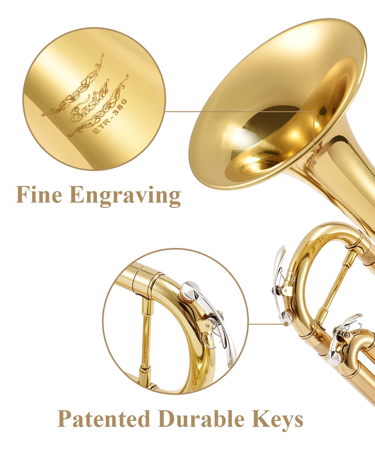 Bb Standard Brass Trumpet with Case P7061